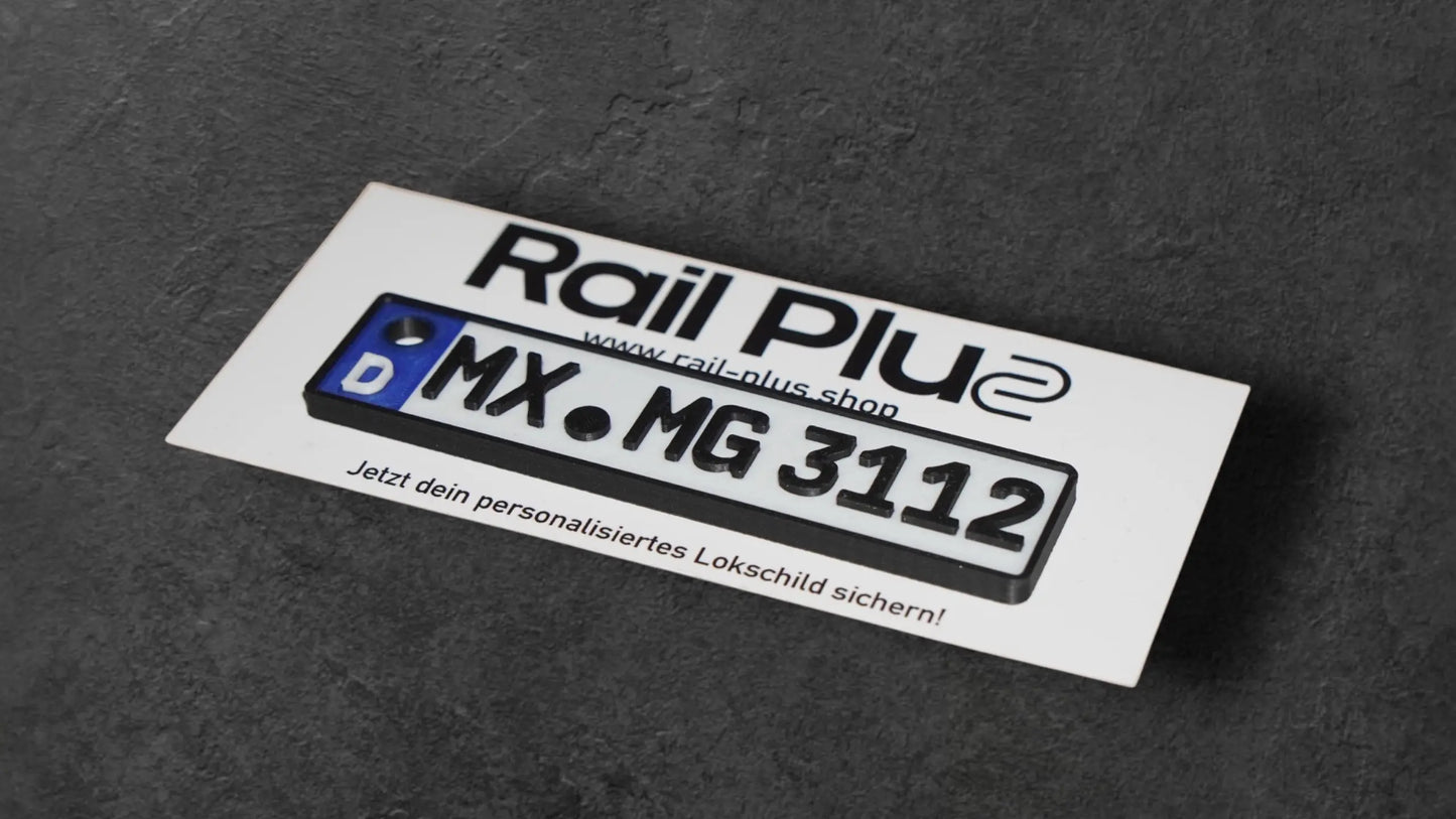 Auto Kennzeichen personalisierter Schlüsselanhänger RailTag
