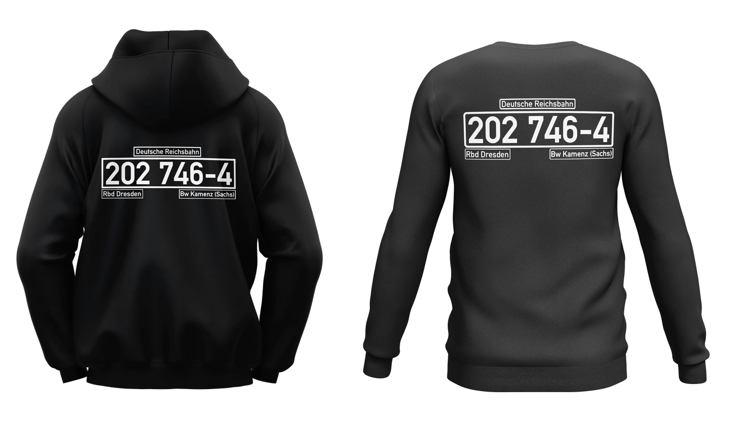 Eisenbahn Pullover mit individueller Loknummer RailTag