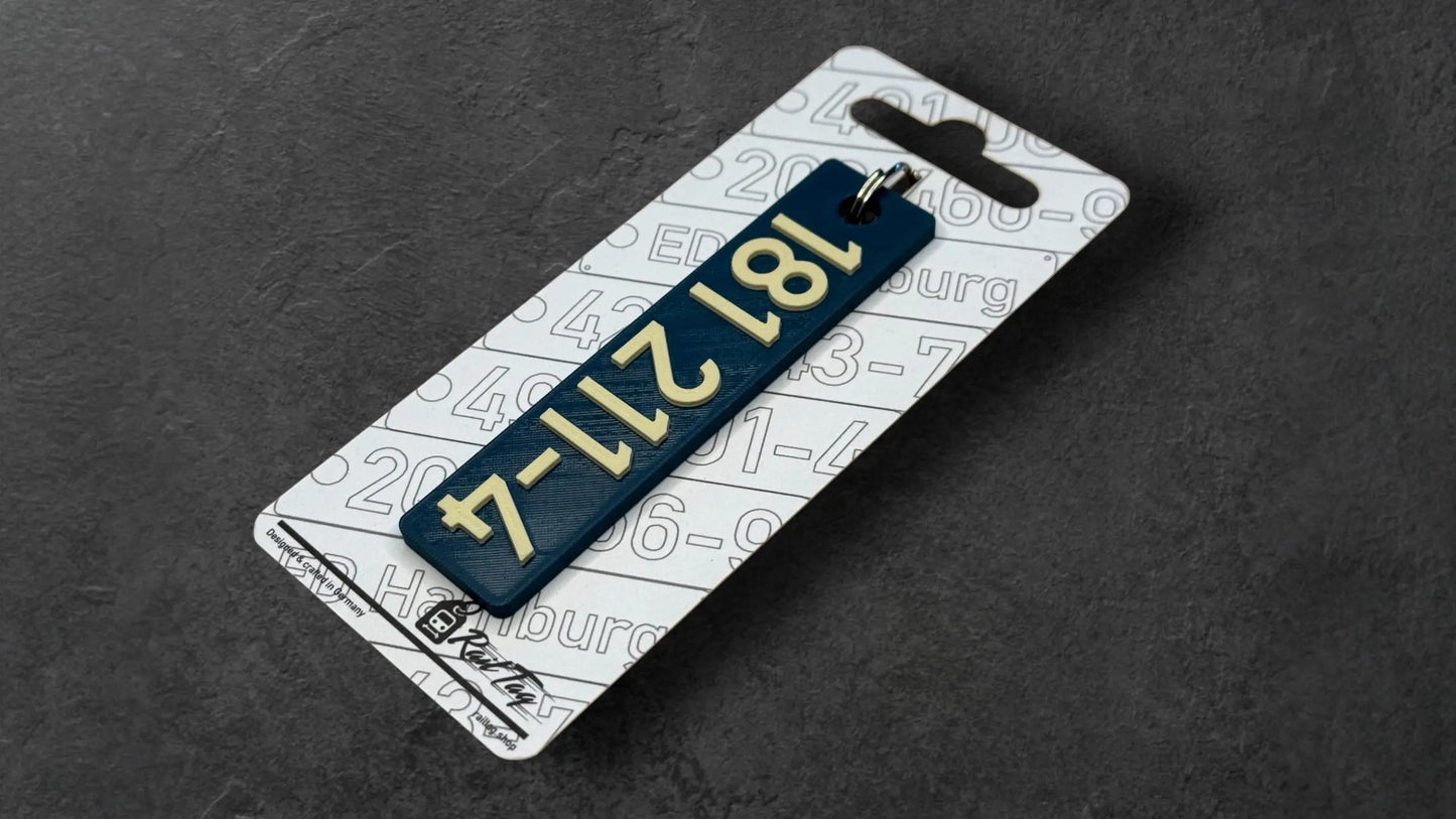 Eisenbahn "Lokschild" individueller Schlüsselanhänger (3D Druck) RailTag
