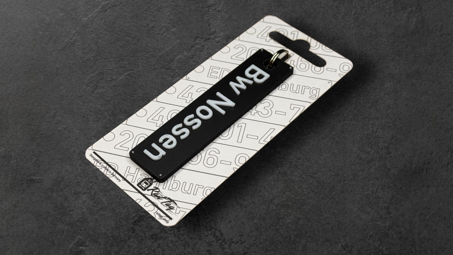 Railway "Sign" personalized keychain (3D printing)
