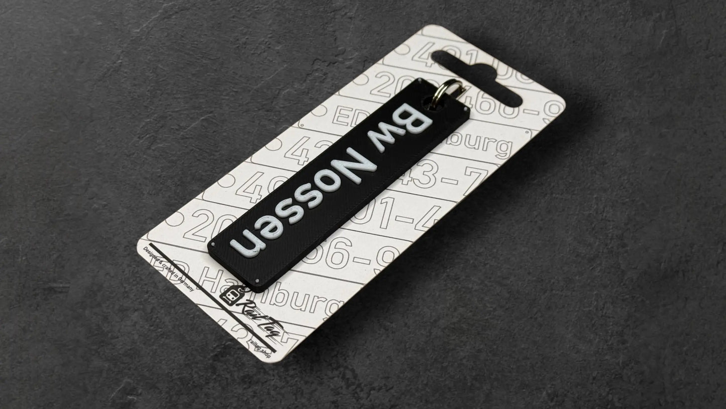 Eisenbahn "Schild" personalisierter Schlüsselanhänger (3D Druck) RailTag