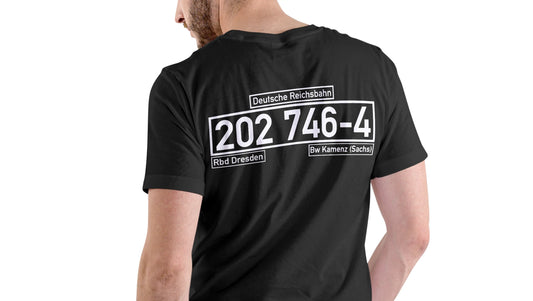Eisenbahn T-Shirt mit individueller Loknummer RailTag