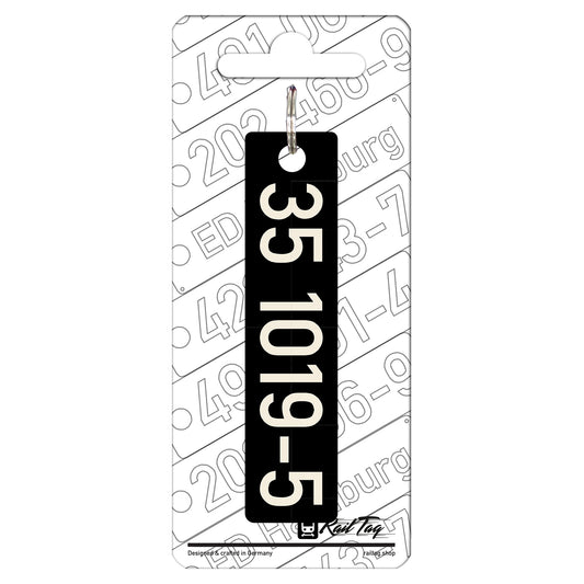 Railway "anodized aluminum locomotive plate" individual keychain (laser)