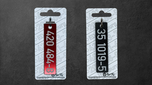 Railway "anodized aluminum locomotive plate" individual keychain (laser)