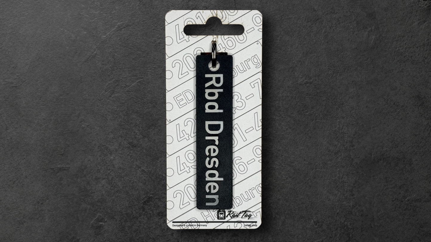 Railway "anodized aluminum sign" individual keychain (laser)