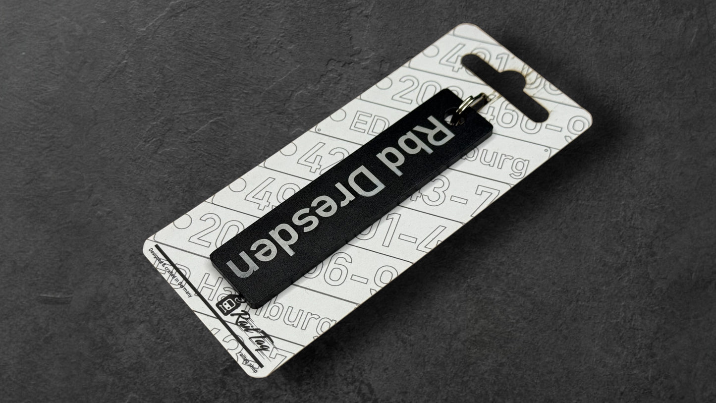 Railway "anodized aluminum sign" individual keychain (laser)